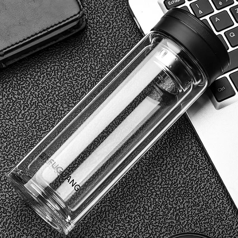 FUGUANG G2001-SH Double Wall Glass Water Bottle