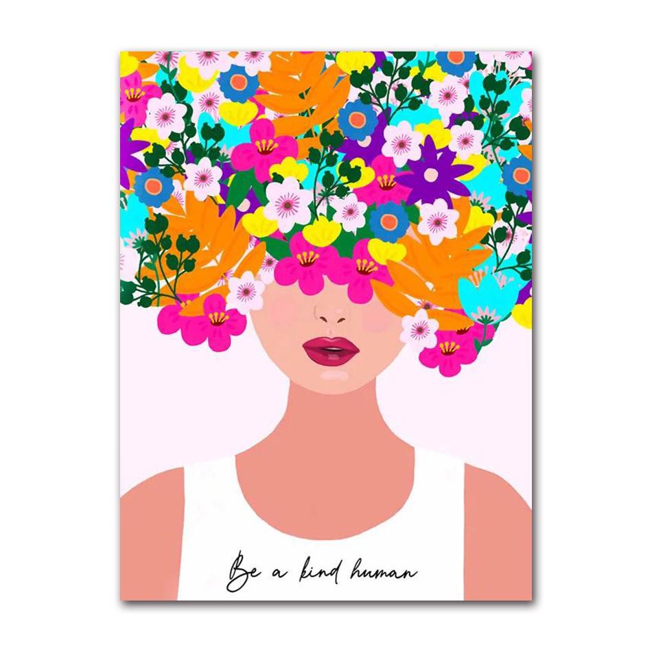 Nordic Posters and Prints for Room Decoration, Wall Photos, Colorful Flower, Rainbow, Cup, Lady Leopard, Canvas Painting