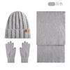 Winter Knit Hat Scarf Gloves Set Women Men Warm Windproof Outdoor Beanie With Ear Protection