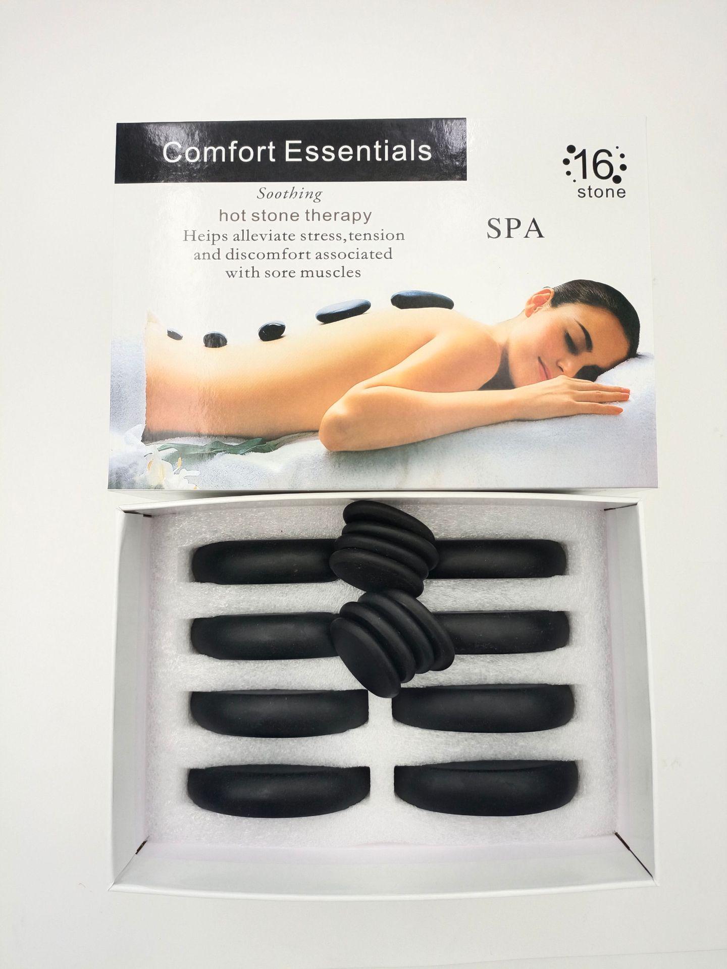 20-Piece Volcanic Energy Stone Massage Set with Heating Box and Essential Oil