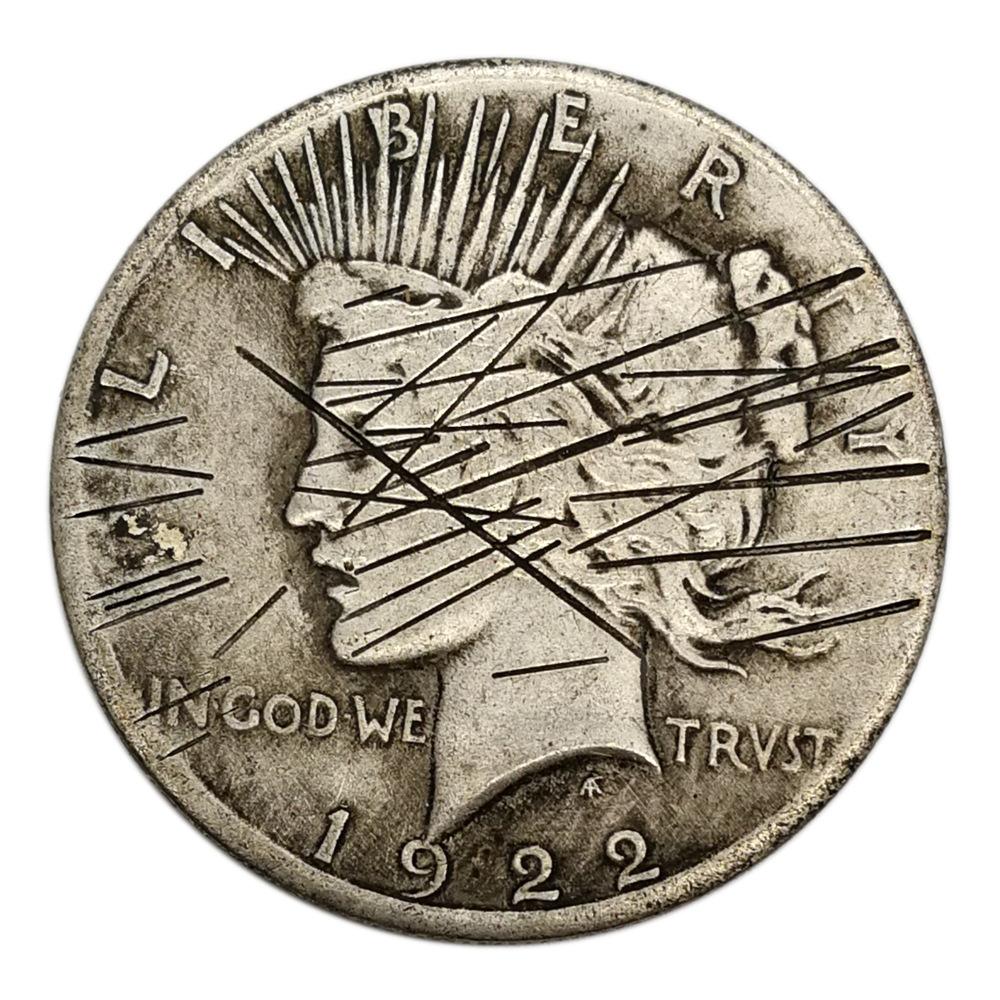 Dark Knight Harvey, 1922, American Statue of Liberty, Antique Double-sided Head, Commemorative Coin, Silver Dollar, Double-sided Coin