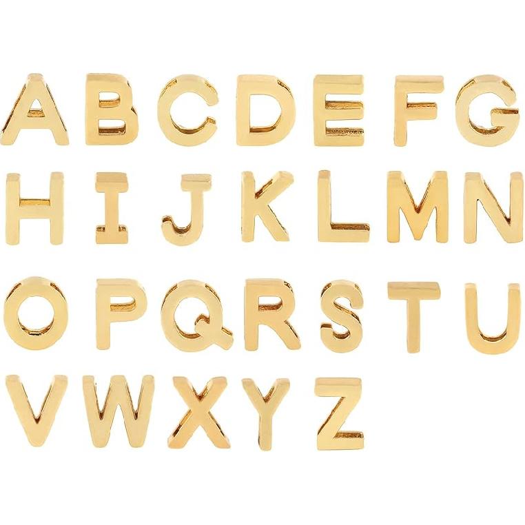 26pcs 18k Gold Filled Letter Charms,Initial Charms,Letter Pendants for DIY Bracelet Necklace Jewelry Making