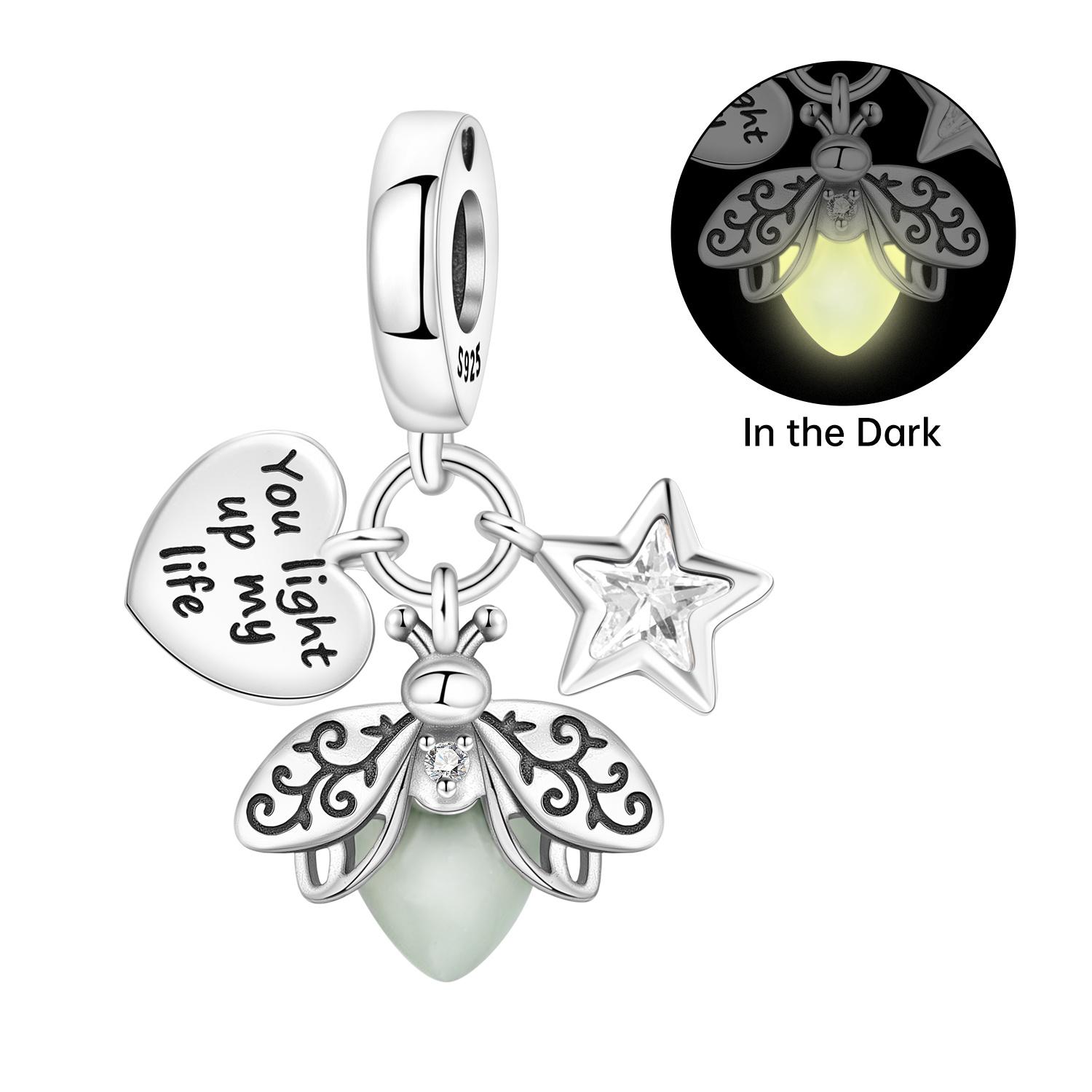 PANPOKI Металлический Медный Светлячок Насекомое Звездное Небо Подвеска Бусина Компонент Шарм Компоненты Бусин Компоненты Бусин Совместимые С Браслетами Сделай Сам