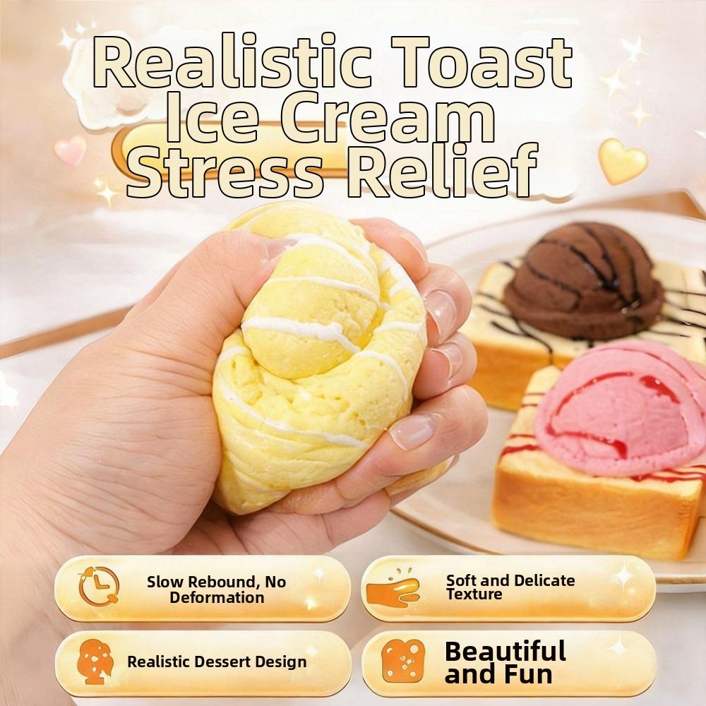 Gifts Bread Ice Cream Anti-Stress Squeeze Simulated Soft Squeeze Toy Slow Rebound Portable Slow Rising Toy