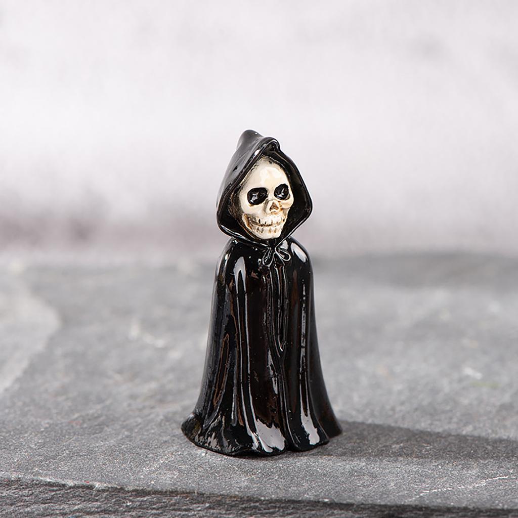 Mini 3D Horror Halloween Raven Tombstone Skull Series Resin Hallowmas Doll House Diy Accessories