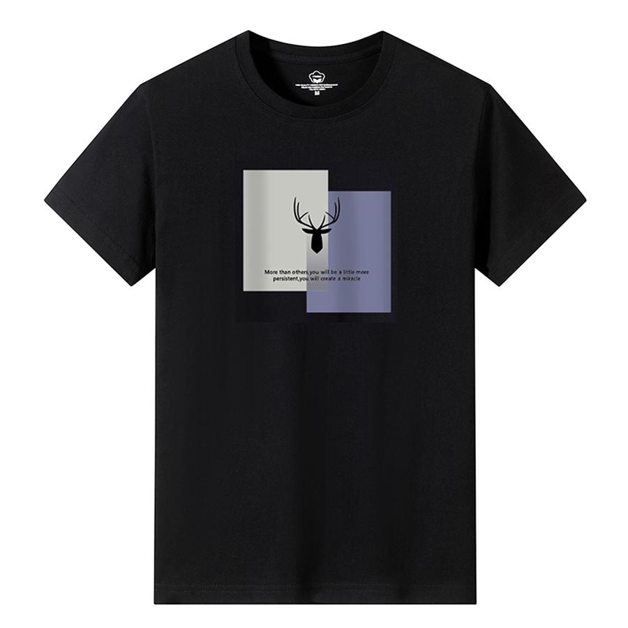 Loose Fit Summer Casual Cotton TShirt Short Sleeve Crew Neck Geometric Print Mens Top Breathable Comfortable Unisex Shirt