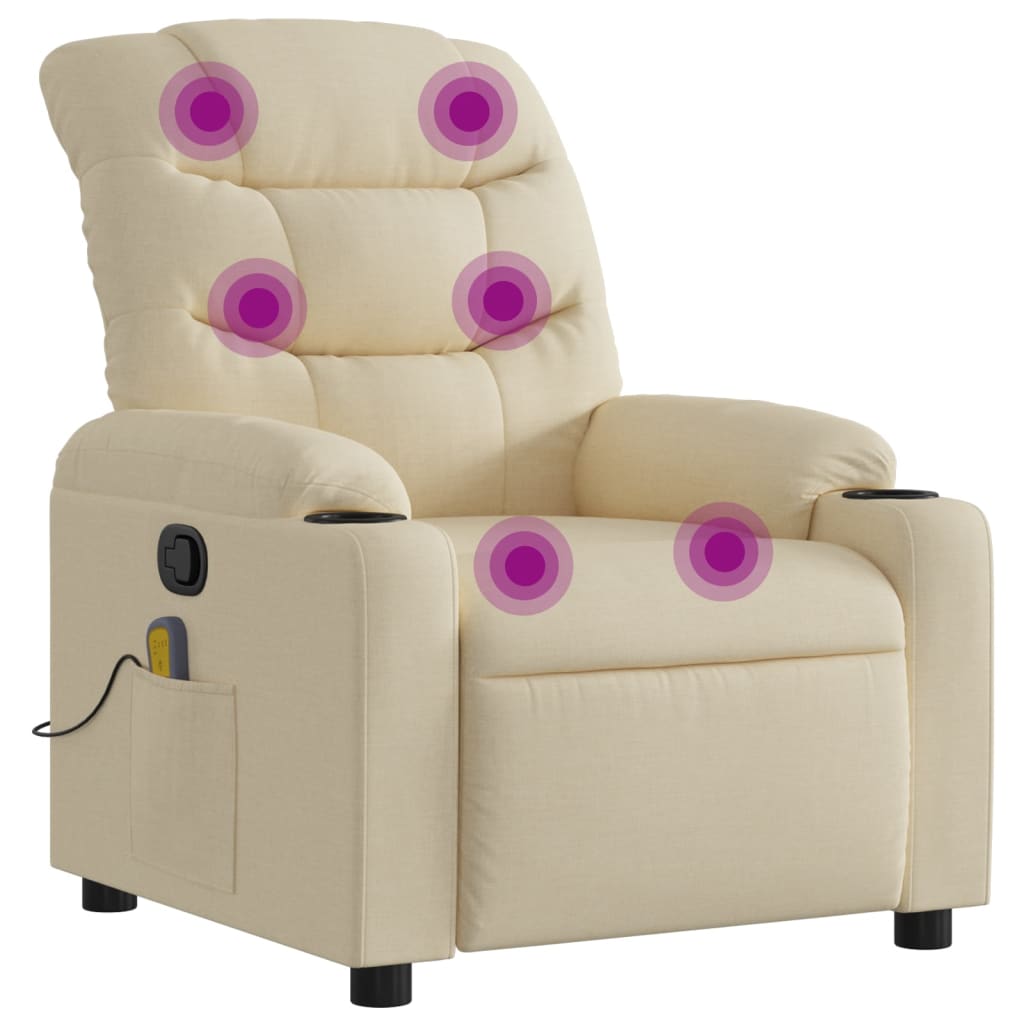 Massage Relax Chair Cream Colored Fabric