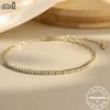 EFFIE QUEEN 925 Reinsilber 14 Karat Gold Moissanit Tennisarmband Luxuriöser Schmuck für Damen Hochzeitsfeier Bankett Geschenk MOB05
