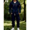 Mens Hoodie Sweatshirt Set Fleece Cargo Pants 2 Piece Casual Sportswear