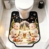 Absorbent Bathroom U-shaped Mat Christmas Theme Bath Mat Fun Toilet Floor Rug  Household