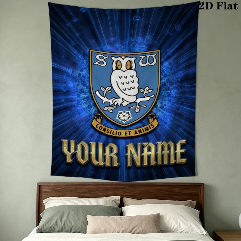 Custom Name Sheff Weds Wall Tapestry Aesthetic Wall Hanging Printed Fabric Blanket Decorative Tapestries for Bedroom Living Room Home Decor