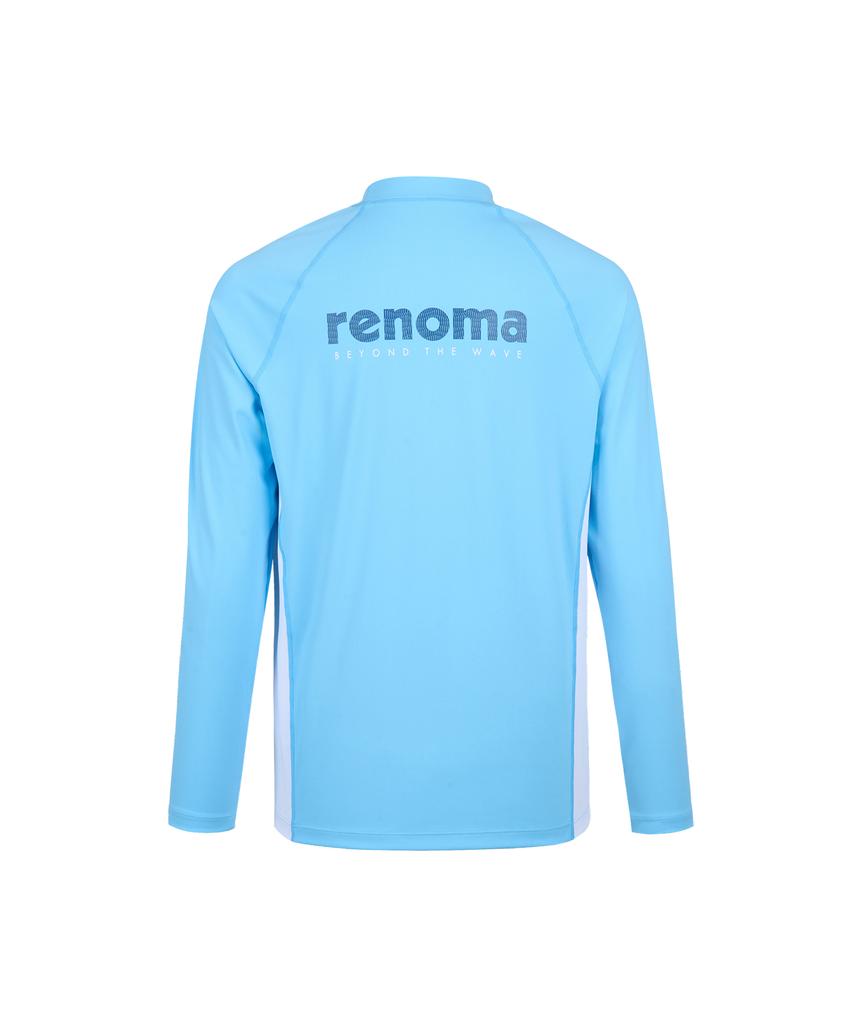 Lenomasuyeongbog Men'S Simple Color Block Relaxed Fit Rash Guard Blue Rn-Ts2G901-Bu