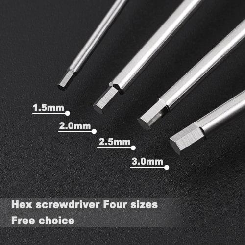 Titanium Nitride Hex Wrench Driver, Precision Screwdriver Set for Drones, 4-Piece Set (1.5mm, 2.0mm, 2.5mm, 3.0mm)