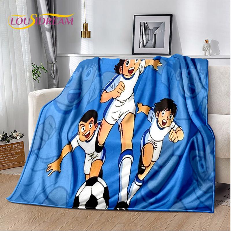 Captain Tsubasa Anime Soccer Cartoon Blanket,Soft Throw Blanket for Home Bedroom Bed Sofa Picnic Travel Office Cover Blanket Kid