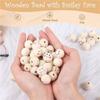 ABUL-Pack Of 200 Wooden Beads With Face, 20 Mm Wooden Balls With Hole For Threading, Wooden Heads For Worry, Wooden Beads