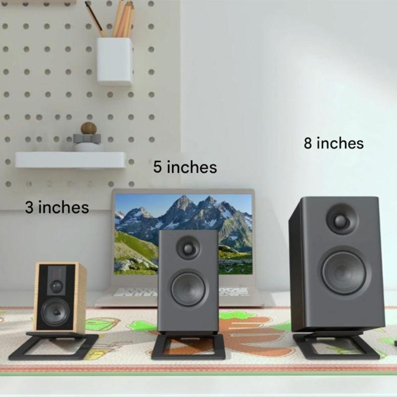 2 Piece Sturdy Desktop Speaker Mount for 8in Speakers Featuring Easy Installation and Stable Support Enhances Sound