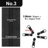 Contrast Color Bag Zipper Set 5m Zipper 5 Zipper Puller Slider Closure Zip  Sewing Accessories