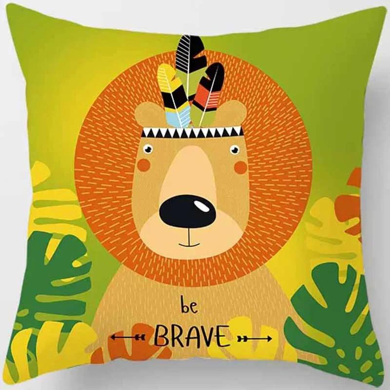 Cute Animal Print Square Pillowcase Home Decoration Car Sofa Cushion Cover
