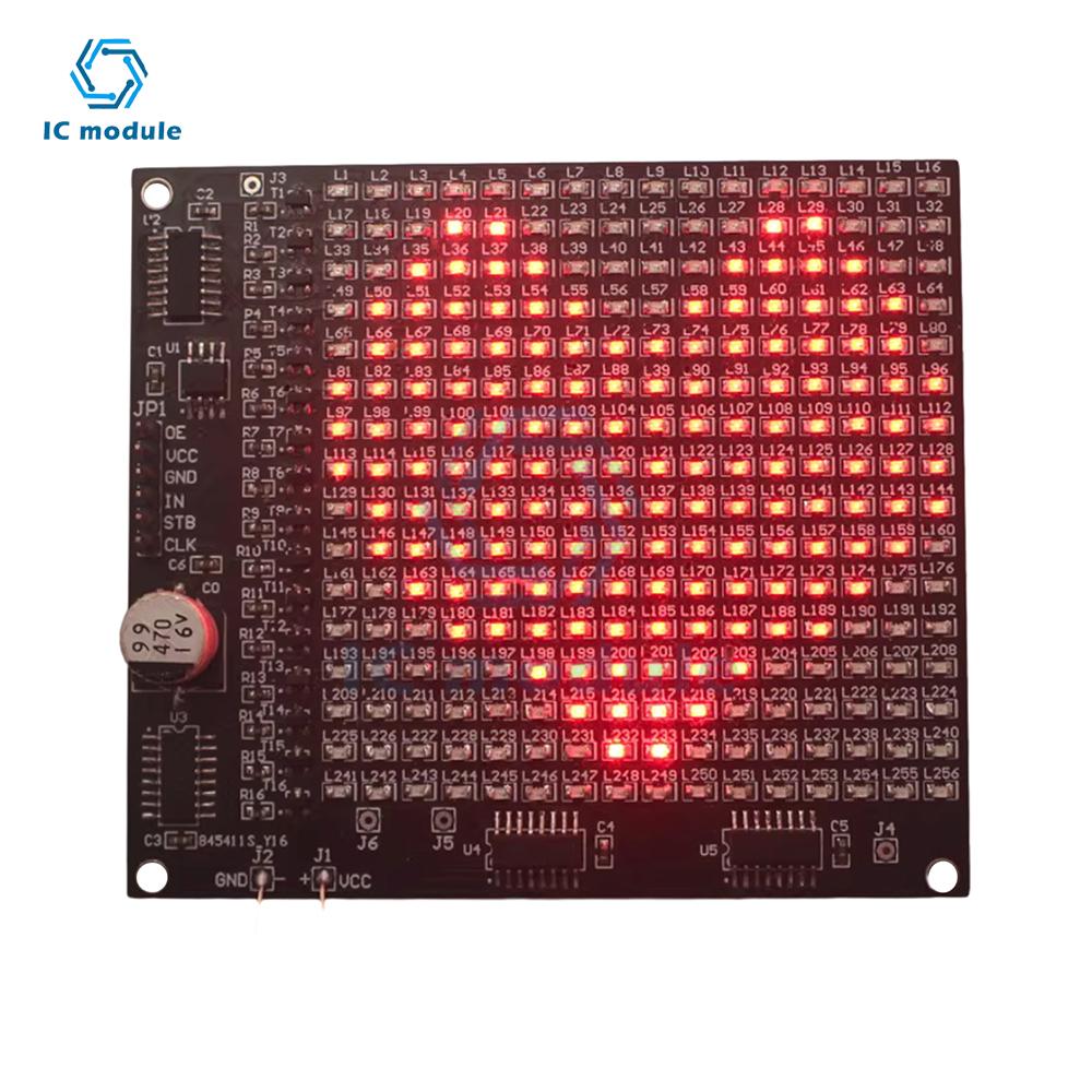 64LED/256LED Red Display LED SMD Dot Matrix Advertising Screen Welding Practice Kit Fun DIY Electronic Kit Soldering Practice