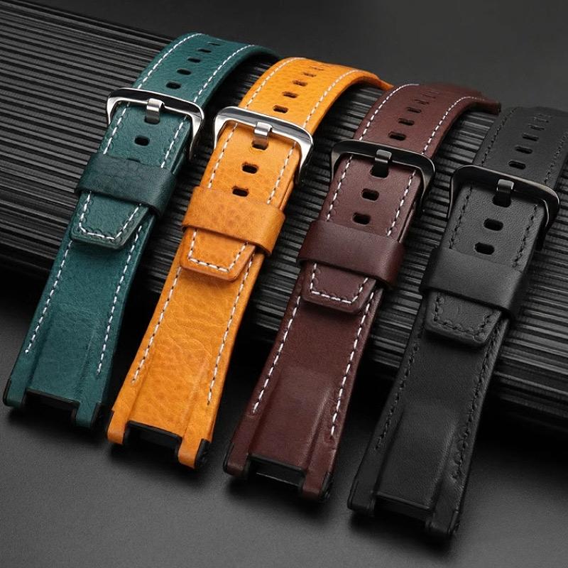 Voor Casio G-SHOCK GST-S130/S110/S120/W130L GST-210/B100/W300 Echt Lederen Horlogeband armband Mannen nylon Horlogeband 26mm