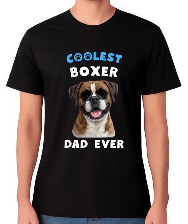 Coolest Boxer Dad Ever T-Shirt Dog Lover Father Gift Unisex Tee S