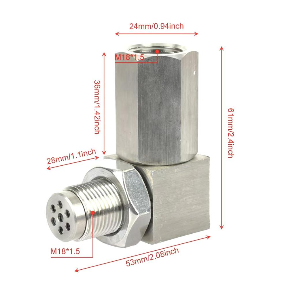[Deepa Ribusu] O2 Sensor Adapter M18 X P1.5 Built-in Catalyst