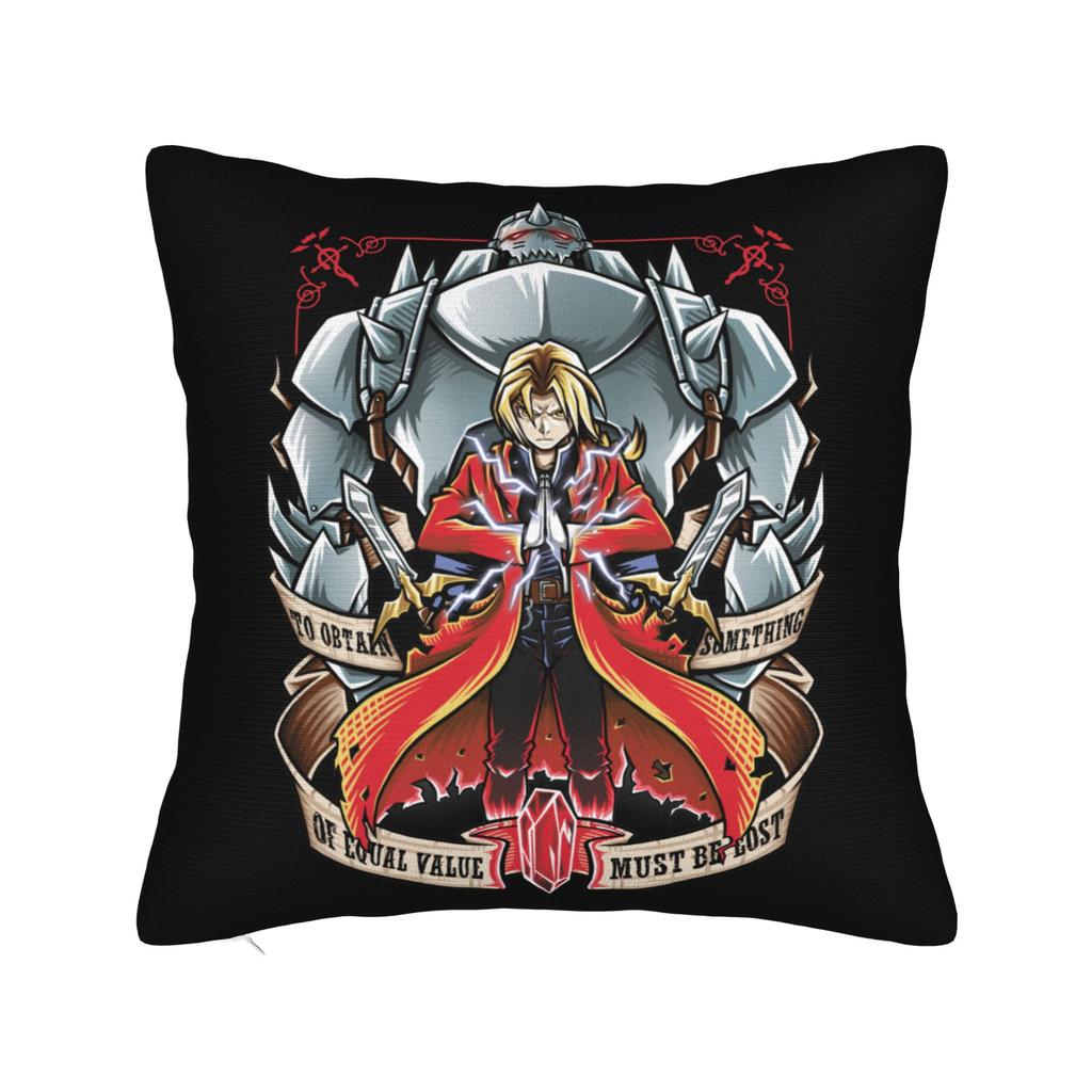 Fullmetal Alchemist Pillowcase Double-Sided Printing Cushion Cover Decorative Anime Pillow Case Cover Living Room 18''