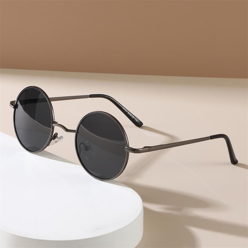 Fashion Retro Round Hippie Sunglasses for Women Men Trendy Punk Disco Party Glasses Circle Metal UV Protection Sunglasses