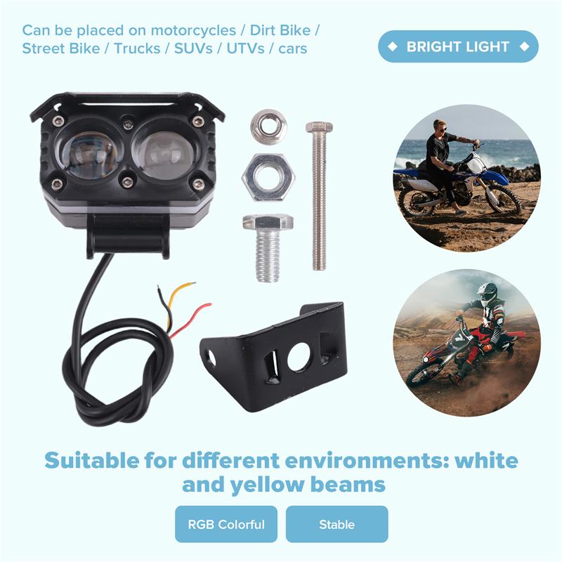 LED Fog Lamp Hi/Low Spotlight For Motorcycle For Car Truck SUV UTV 12V Mini Lens Headlight Driving Light