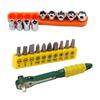 1 Set Quick Ratchet Wrench Socket 5-13mm 1/4inch Driver Screwdriver Bits T10/T20/T25 Ratchet Dual-use Wrench