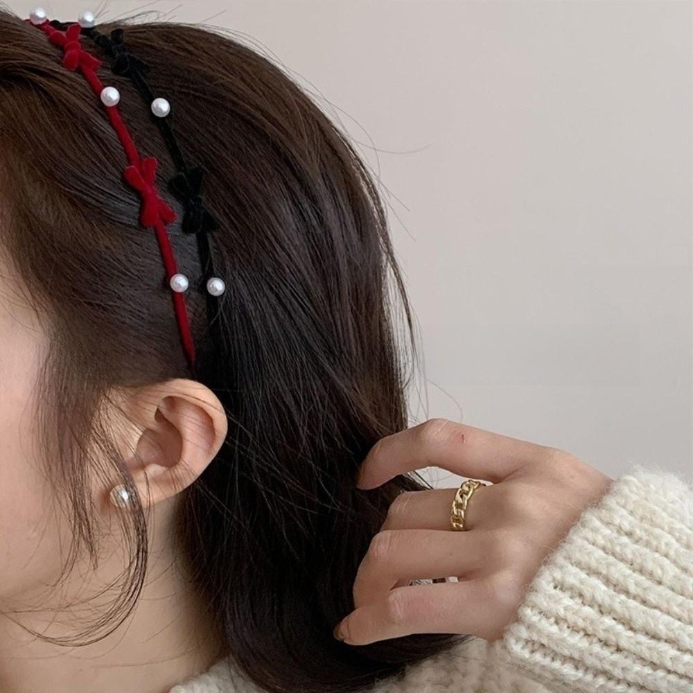 Plush Bow Hairband Zinc Zinc Alloy Women Hair Hoop Fashion Flower Headband  Ladies