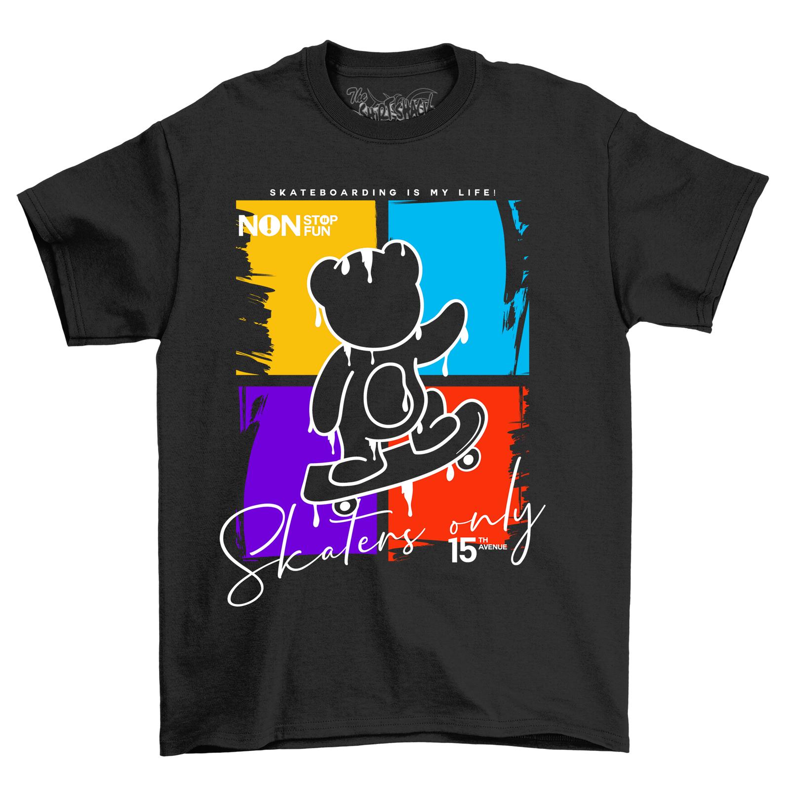 

Bearstreet1-32 Skateboarding Teddy Bear T-Shirt Mens Womens Tees Top - Funny and Adorable! Unisex Des 4XL