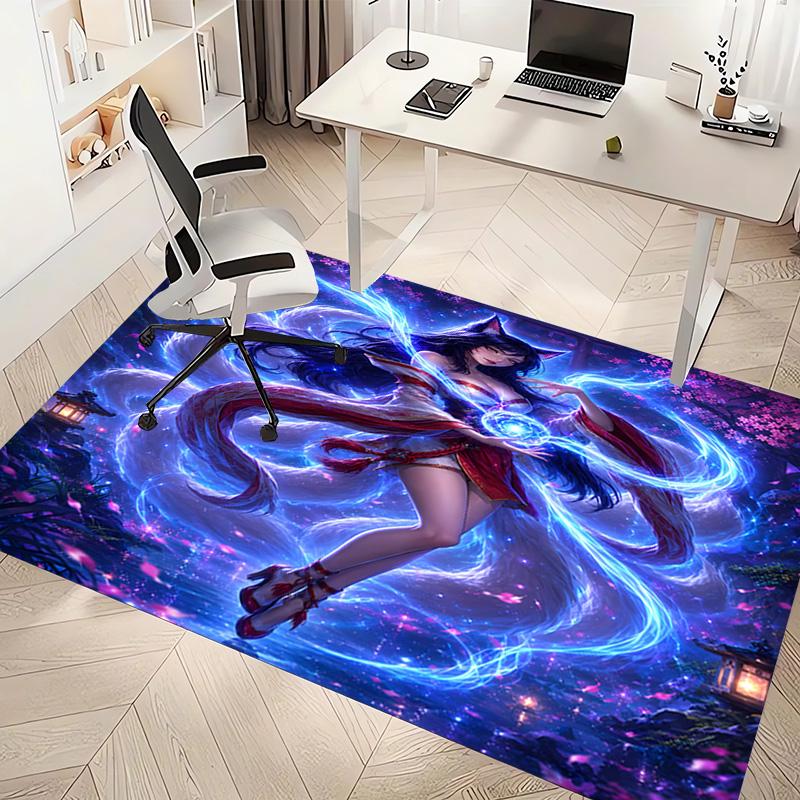 League of Legends Ahri Print Area Rug - Soft,Washable Non-Slip Indoor Mat,Living Room,Home Office Decorative Rug