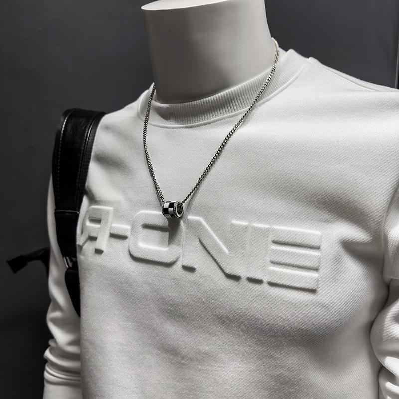 2024 Men's Crew Neck Sweatshirt: Spring/Autumn Casual Long Sleeve Pullover