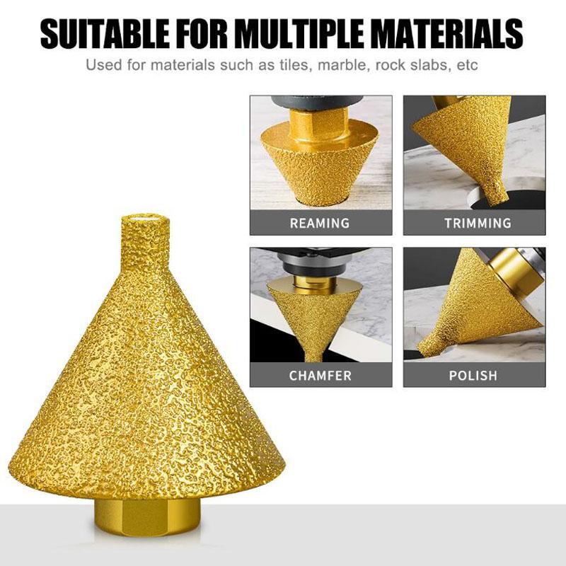 Diamond Chamfer Reaming Grinding Edge Trimming Multi-function Bit Opener Marble Tile Glass Cone Drill Bit Engraver Tools