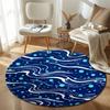 Nordic Round Peacock Multicolor Rug Pad, Non-Slip Floor Mat for Bathroom