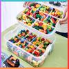 3-layer container for blocks, organizer with compartments, 3-story box