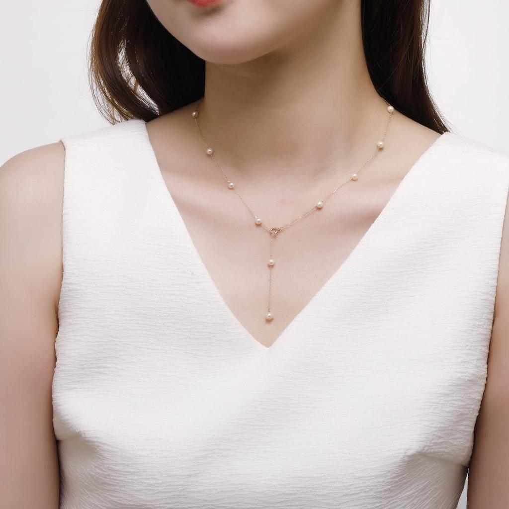 Akoya Pearl Necklace handcrafted in Kyoto Japan Natural Genuine Akoya [KOKO PEARL JEWELRY] - B.15 Pearls, Necklace, Casual