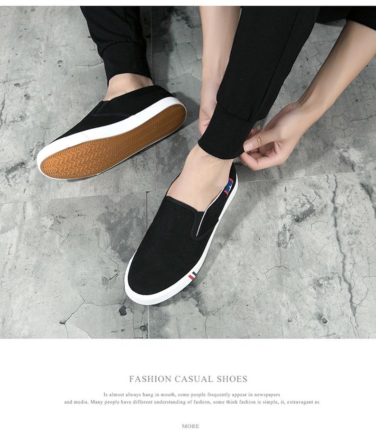 Spring Korean Slip-On Canvas Shoes: Men's & Unisex Breathable, Fashionable White Shoes, Extra Large Sizes