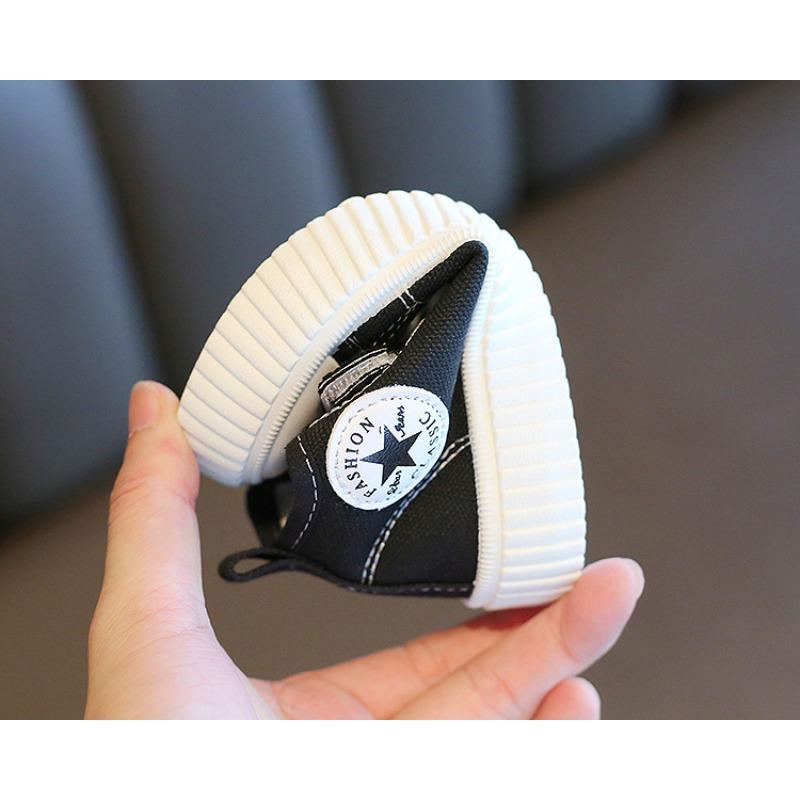 Children's Canvas Shoes - New Spring/Autumn High-Top Casual Shoes for Boys, Slip-Resistant Skate Shoes for Girls, Soft-Soled Shoes for Toddlers