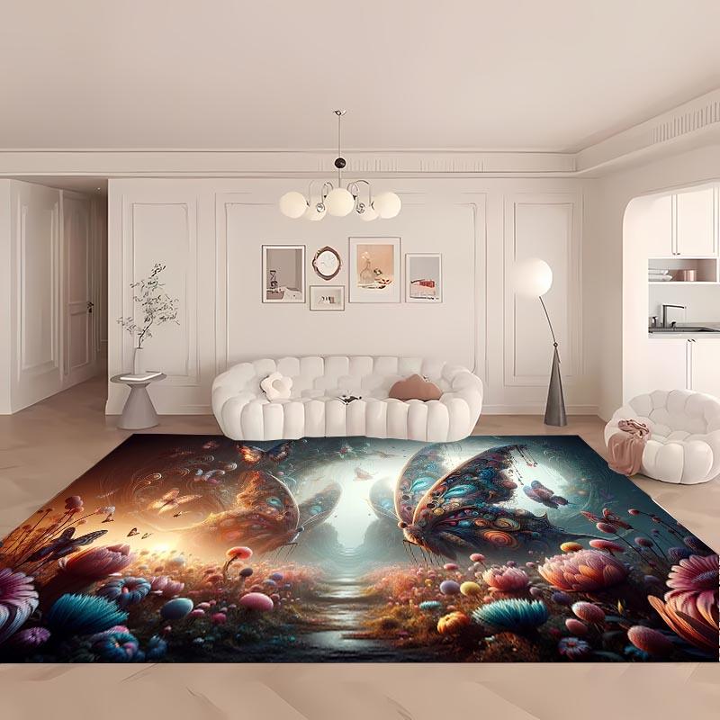 3D Beautiful Butterfly Large Area Carpet for Living Room Cartoon Kids Bedroom Sofa Doormat Floor Tapete Anti-slipDecor Alfombra