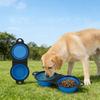 1-piece 2-in-1 Foldable Dual Bowl Feeding Bowl Portable Outdoor Travel Dog Cat Drinking Bowl Pet Supplies Outdoor Feeding Water