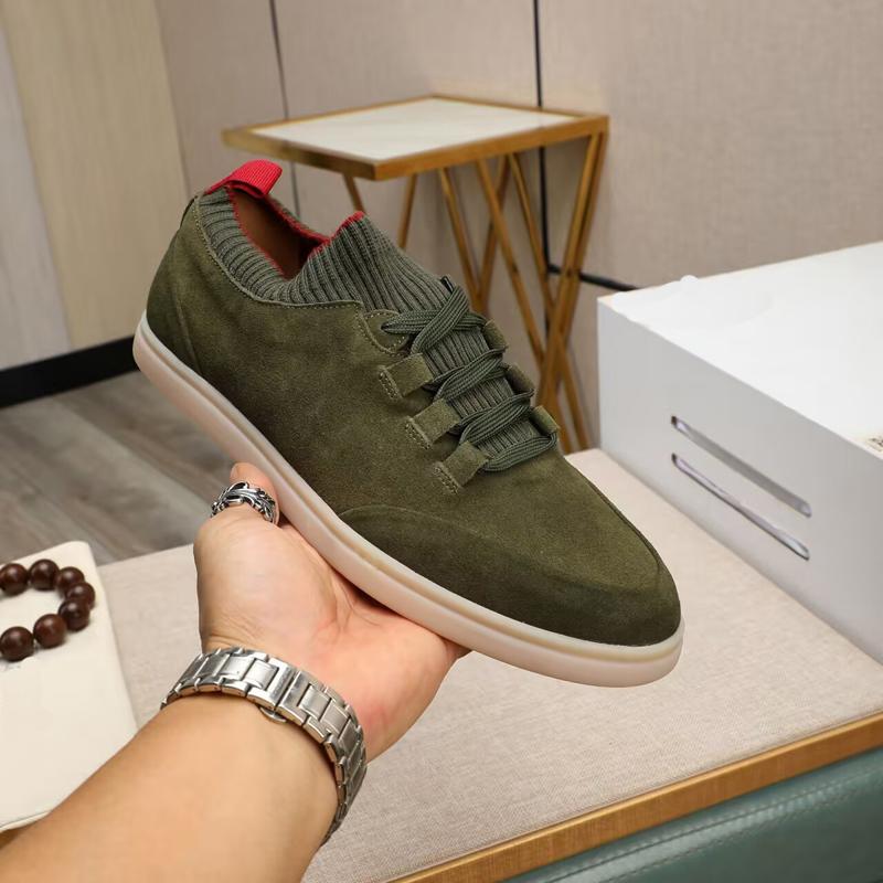 

summer breathable leather casual sports shoes men non lace Sneakers 45 армия зеленый