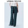 UR Women's Spliced Drawstring Plaid Straight Leg Pants