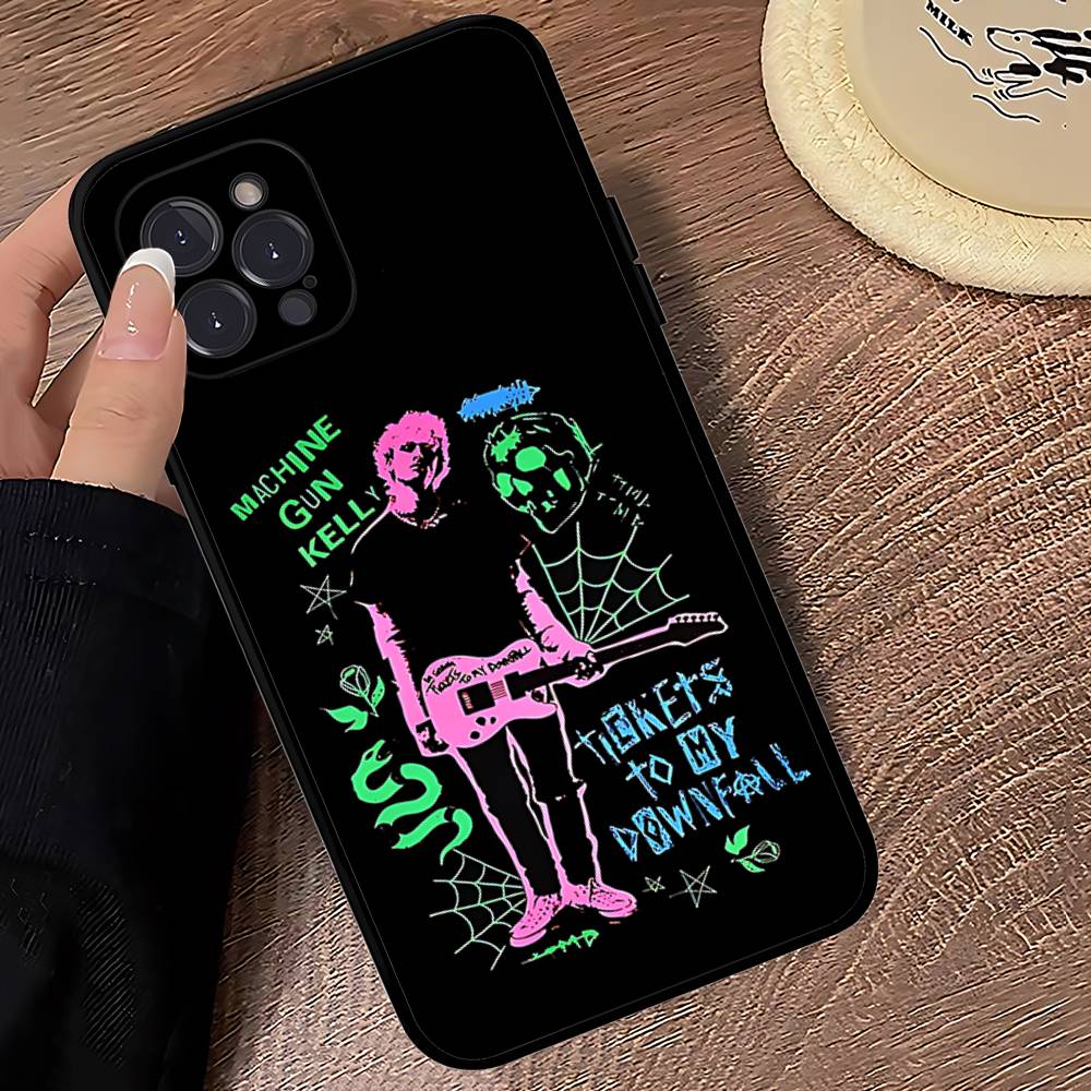 

MGK M-Machine Gun Kelly Phone Case For iPhone 17 16 15 14 13 12 11 Pro Max Plus Mini Soft Black Cover iPhone 17