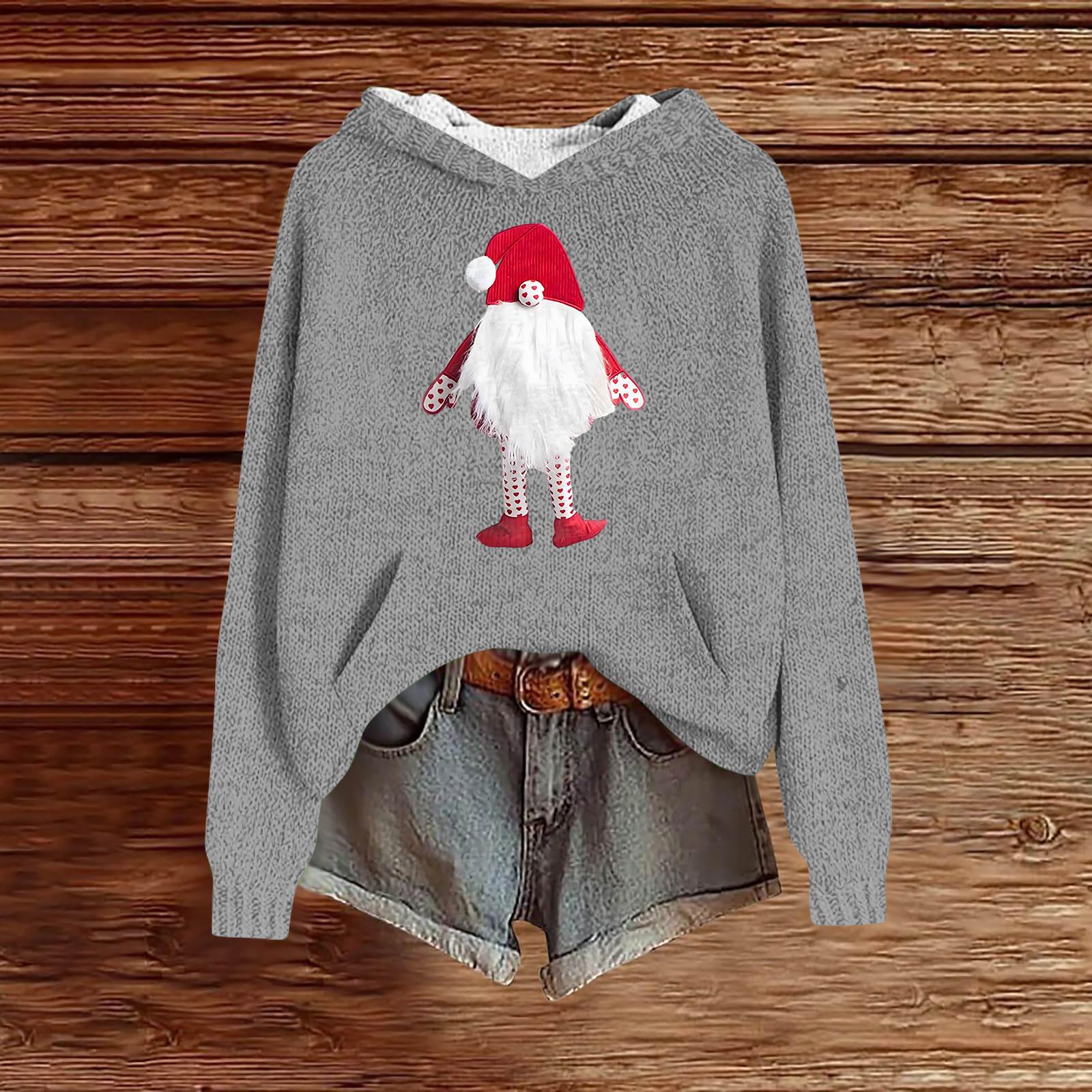 

Женские толстовки Вязаный свитер Милая рубашка Осенний пуловер Толстовка с капюшоном S