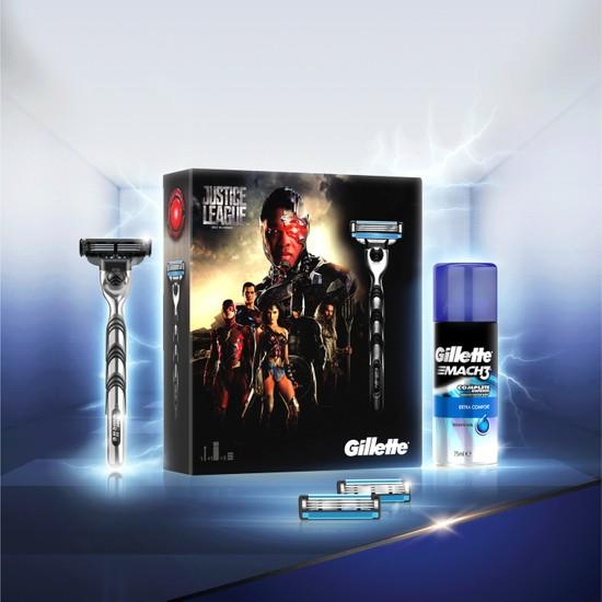 

Бритва Gillette Mach3 Justice League Special Pack + 2 лезвия для бритья + гель для бритья 75 мл