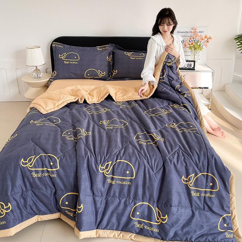Fashion Skin-friendly Summer Cool Blanket Comfortable Lightweight Air Condition Comforter Machine Washable Quilt for Adults Kid