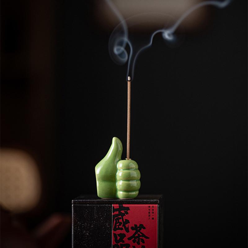 Ceramic Incense Stick Holder Stand Incense Burner Mini Gesture Shape Censer Office Tabletop Teahouse Home Crafts Decoration