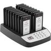 Restaurant-Pager-System, Kabellos 500m Reichweite Aufstell-Warteschlangen-Signal, Gäste-Kunden-Ruf-Piepser mit Vibration & Blinken, 16 Piepser